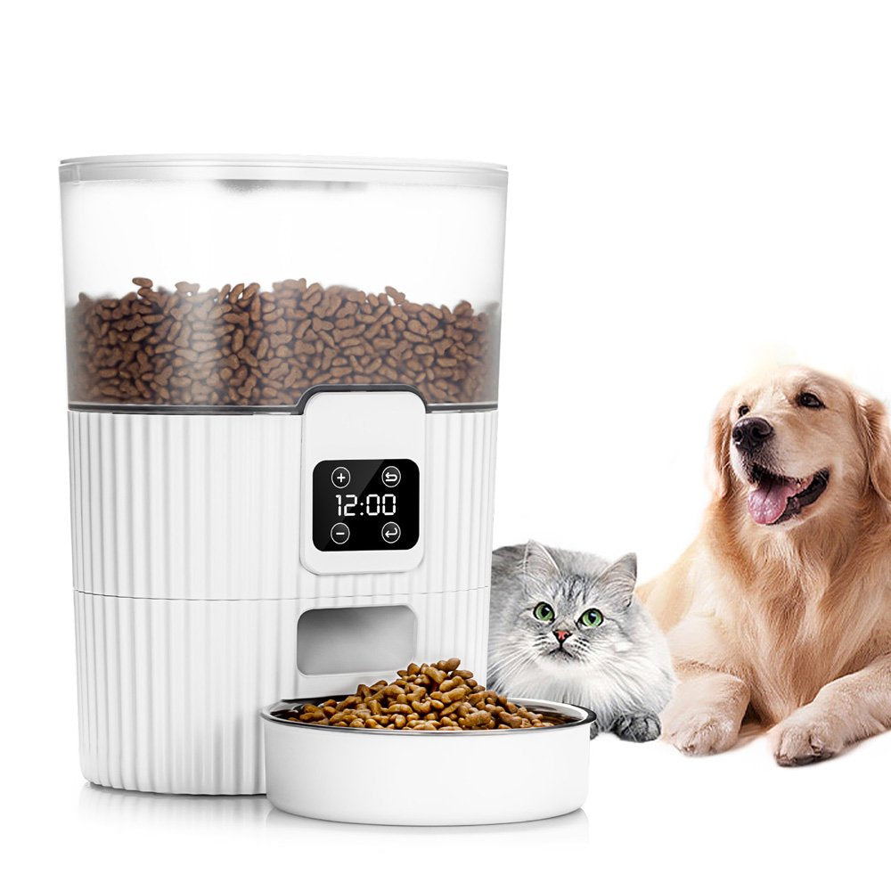 Automatic Cat Feeder, 3.5L Dual Power Pet Feeder Automatic Dry Food Dispenser, Control 1-4 Meals a Day, Automatic Dog Feeder